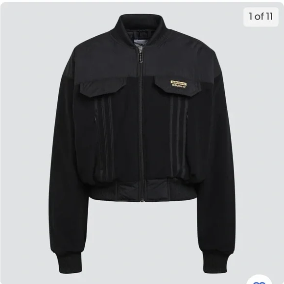 Adidas Black Warm Bomber Jacket M - Picture 7 of 11